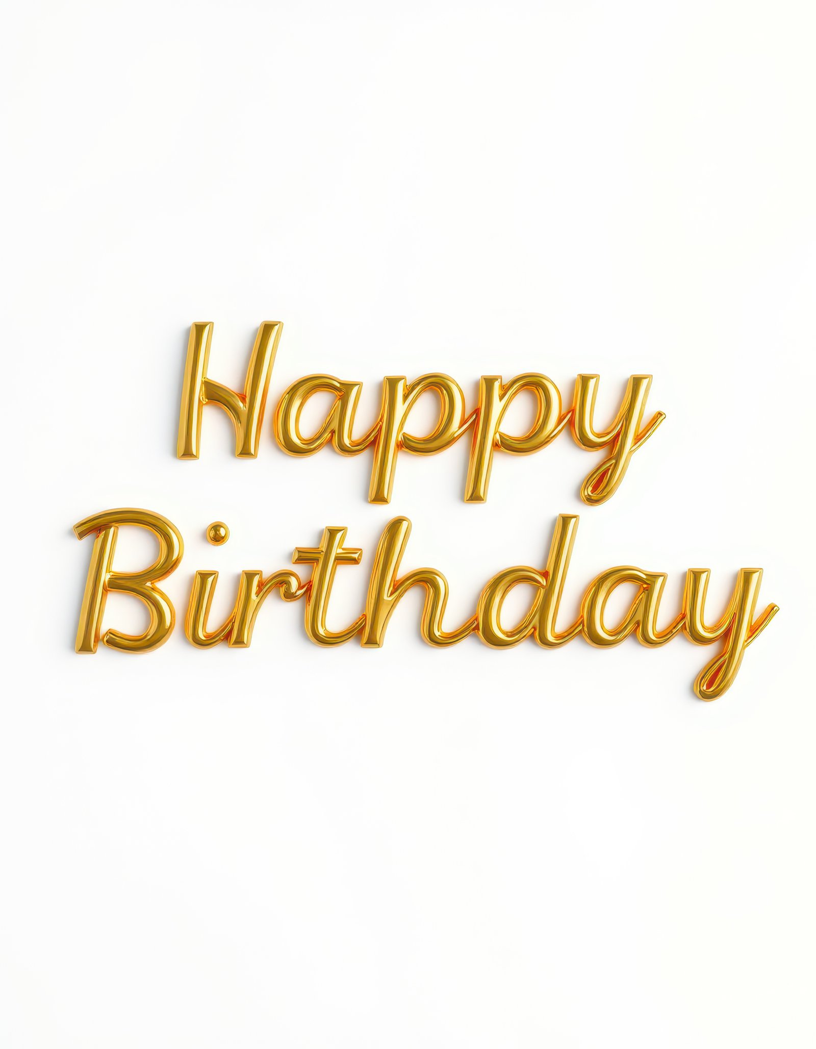 Golden birthday greeting card design showcasing cursive text for celebratory occasions